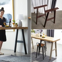 프라이드리빙 홈바 철제 테이블다리(2개1세트)_A자형 우드슬랩다리 홈바테이블다리 홈바식탁다리 가구부속자재, 다리색상:블랙