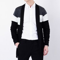 타운클로 삼단절개 숄 가디건(블랙)