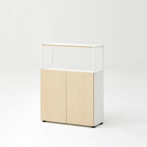 듀오백 라이트오피스 3단2도어 수납책장B CF083B2D2(800x1060), 책장 블랙+도어 블랙