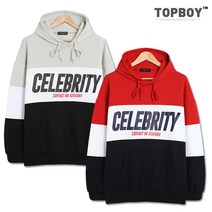 탑보이 샐러 브리티 배색 오버핏 후드티 (SU616)