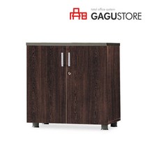 가구스토어 WAVE TOP 2단 올문장(사무용 책장 캐비넷 2단장 수납), W803 X D400 X H825:월넛