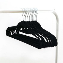 화이트래빗 벨벳 논슬립옷걸이 - 블랙 30p, 벨벳 베이직 블랙, 30개