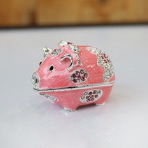 집들이야 리본 꽃돼지 보석함 돼지장식품, PIG11_리본 꽃돼지__핑크