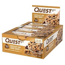 퀘스트뉴트리션 프로틴 바 초콜렛 칩 쿠키 도우 맛 12개입, 초콜릿 칩 쿠키 도우, 60g