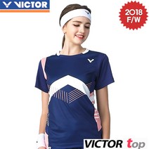 빅터 배드민턴 티셔츠 네이비 여성 테니스 스포츠 상의 S-38062 BO