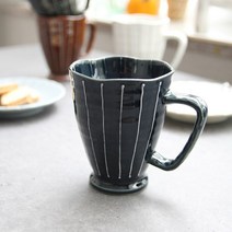 오반자이 빈티지 일본 머그 그릇 식기 도자기 컵 머그컵, 오반자이 빈티지 일본 머그[네이비]