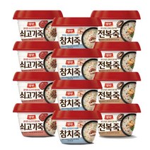 동원 양반 전복죽4개+참치죽4개+쇠고기죽4개, 288g, 12개