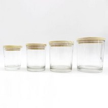 캔들용기 기본용기 + 심플우드캡 [ 9OZ 투명 ]