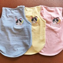 볼독 스트라이프 나시티셔츠 강아지티셔츠 고양이티셔츠 티셔츠, 블루