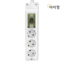 현대일렉트릭 고용량 멀티탭 과부하차단 멀티콘센트 에어컨용 4000W, 3구 5M (배선), 5m