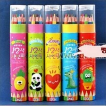 드 육각형12색색연필 색연필 원통색연필 연필깎이