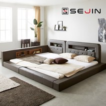 세진침대 코코 LED 수납 오픈형 패밀리침대, 7-1.코코 오픈형 패밀리침대-프레임만_초코브라운