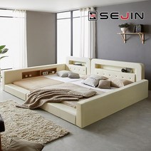 세진침대 코코 LED 수납 가드형 패밀리침대, 8-4.코코 가드형 패밀리침대+솔리드7존40T_아이보리