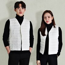 로이몬스터 남성용 가로줄 V넥 오리털 패딩조끼 131113