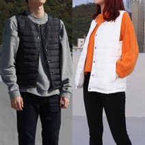스타일에스 cr 빅사이즈 남여공용 라운드넥 커플 경량 패딩조끼
