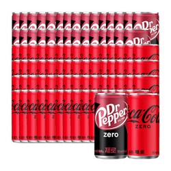 코카콜라 제로 190ml 60캔 + 닥터페퍼 제로 190ml 30캔