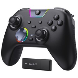 EasySMX X05 Pro 게임패드 컨트롤러 무선 조이스틱 PC게임패드 안드로이드 iOS 닌텐도 스위치 호환, 1개, 블랙(충전 도크 미포함)