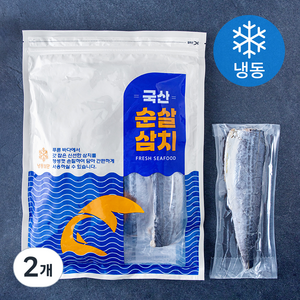 국내산 손질 순살 삼치 (냉동), 2개, 1kg