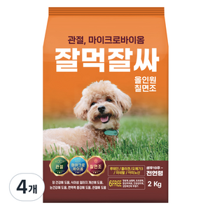 잘먹잘싸 6free 강아지 사료, 칠면조, 2kg, 4개