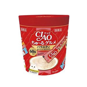 챠오츄르 고양이 구루메 버라이어티 간식 60p, 혼합맛(참치/가다랑어/닭가슴살), 840g, 1개