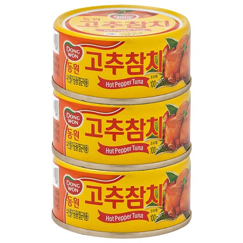동원참치 고추 참치, 100g, 3개