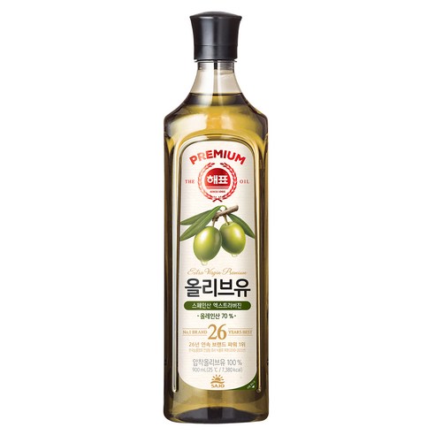 해표 압착 올리브유, 900ml, 1개
