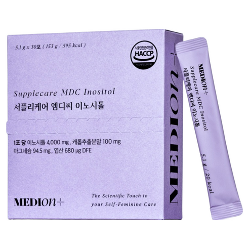 메디온 정품 서플리케어 엠디씨 이노시톨 4000mg 엽산 비타민B 153g, 30회분, 5.1g, 1개