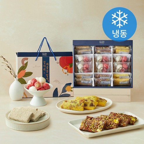 [로켓프레시] 떡편 꿀송편 408g + 흑미 영양 찰떡 180g + 곶감호박 찰떡 180g + 쑥찰인절미 180g 세트 (냉동)