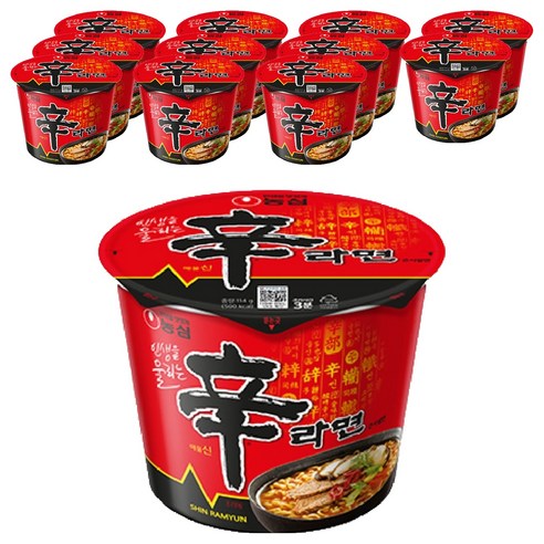 신라면 큰사발면 114g, 12개