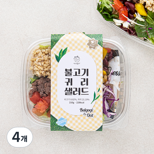 [로켓프레시] 세끼판다 불고기 귀리 샐러드, 210g, 4개