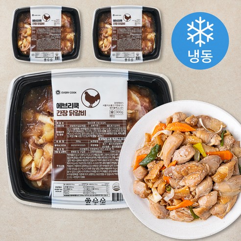 [로켓프레시] 에브리쿡 간장 닭갈비 (냉동), 300g, 3개