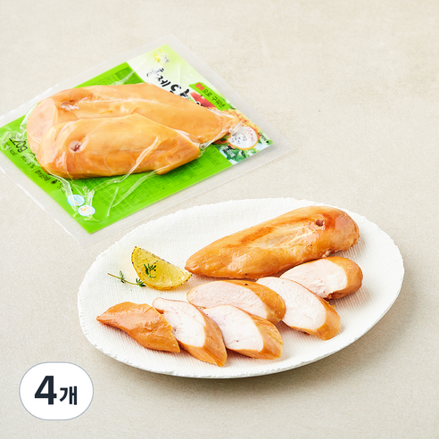 [로켓프레시] 퀸덕 참숯으로 구워낸 훈제 닭가슴살, 220g, 4개, 1개입