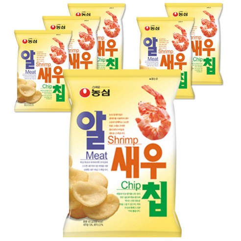 농심 알새우칩, 68g, 6개