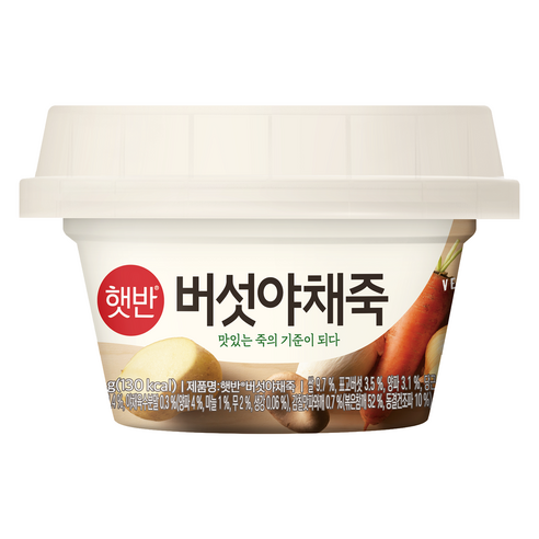 햇반 버섯야채죽, 268g, 1개