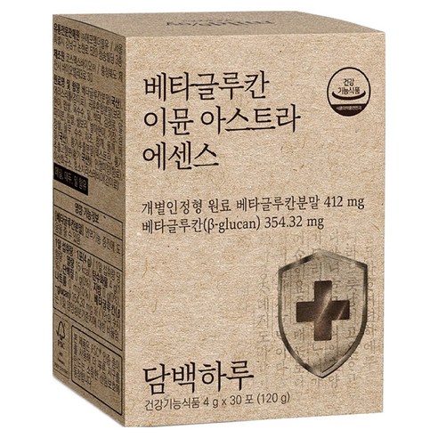 담백하루 베타글루칸 이뮨 아스트라 에센스 30p, 120g, 1박스