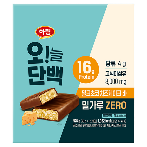하림 오늘단백 밀크초코 치즈케이크 12p