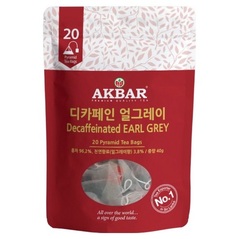 아크바 디카페인 얼그레이 홍차 피라미드 티백