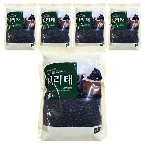 월드그린 고소한 검은콩 서리태, 1kg, 5개