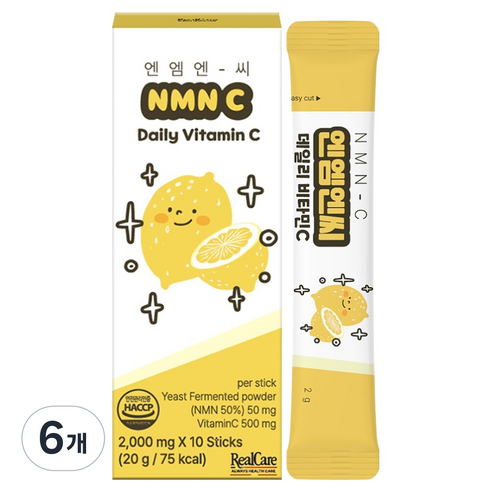리얼케어 NMN-C 엔엠엔씨 데일리 비타민C, 6개, 10회분