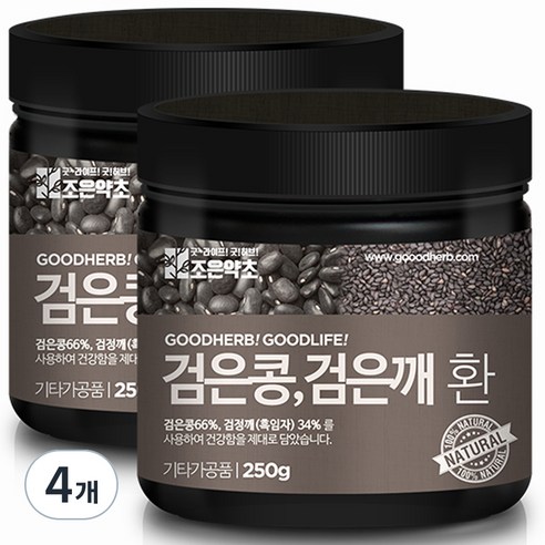 조은약초 프리미엄 검은콩검은깨환, 4개, 250g