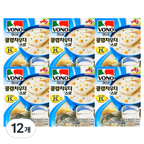 보노스프 클램차우더 스프 3p, 63g, 12개