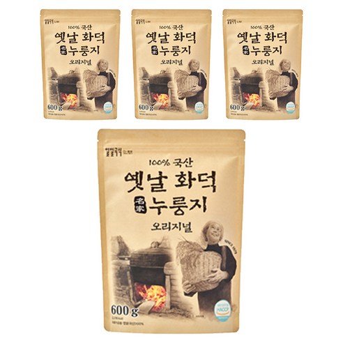 일일곡식 옛날 화덕 누룽지 오리지널, 600g, 4개
