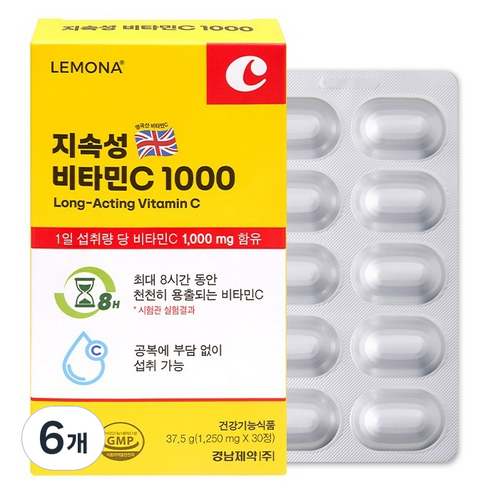 레모나 지속성 비타민C 1000 37.5g, 6개, 30정