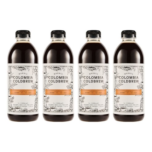 마르니스 콜롬비아 콜드브루 원액, 1L, 1개입, 4개