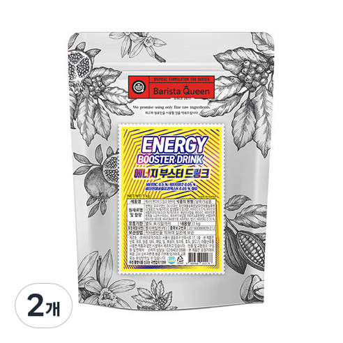 바리스타퀸 에너지 부스터 드링크 파우더, 1kg, 1개입, 2개