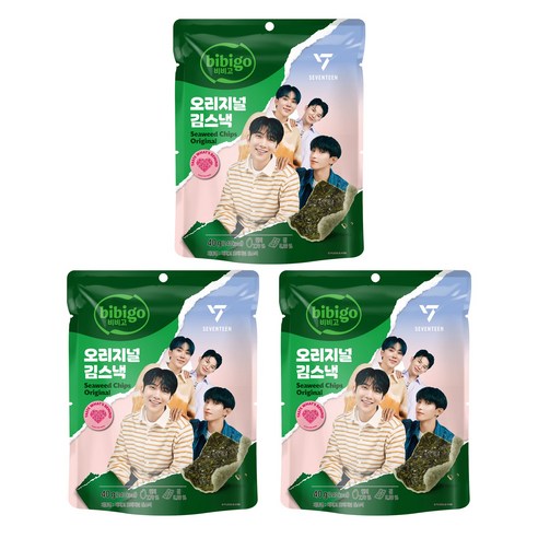 비비고 오리지널 김스낵, 40g, 3개