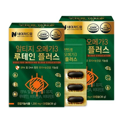 네이처드림 알티지 오메가3 루테인 플러스 영양제 36g, 30정, 2개