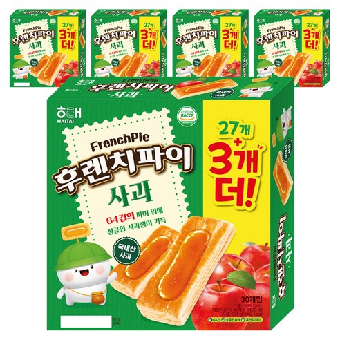 해태제과 후렌치파이 사과, 384g, 5개