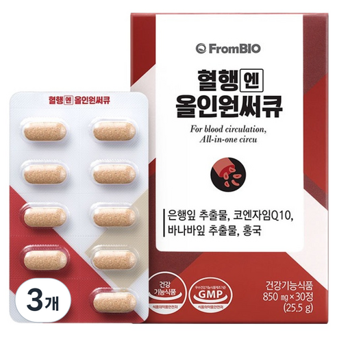 프롬바이오 혈행엔 올인원써큐 25.5g, 30정, 3개