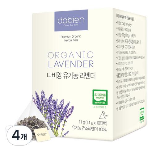 다비앙 유기농 라벤더차 티백, 1.1g, 10개입, 4개